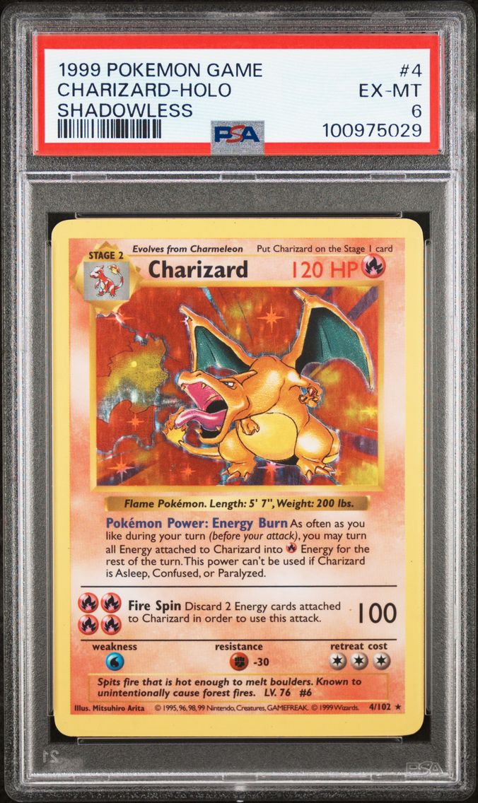 1999 #4 Charizard-Holo PSA 6 Game Pokemon