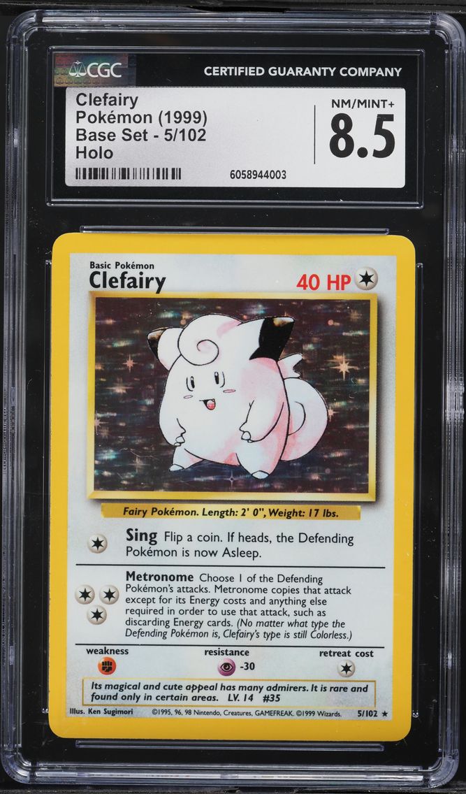 1999 #5 Clefairy-Holo CGC 8.5 Game Pokemon