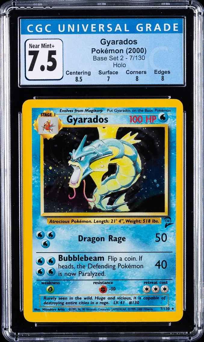 2000 #7 Gyarados-Holo CGC 7.5 Game Base II Pokemon
