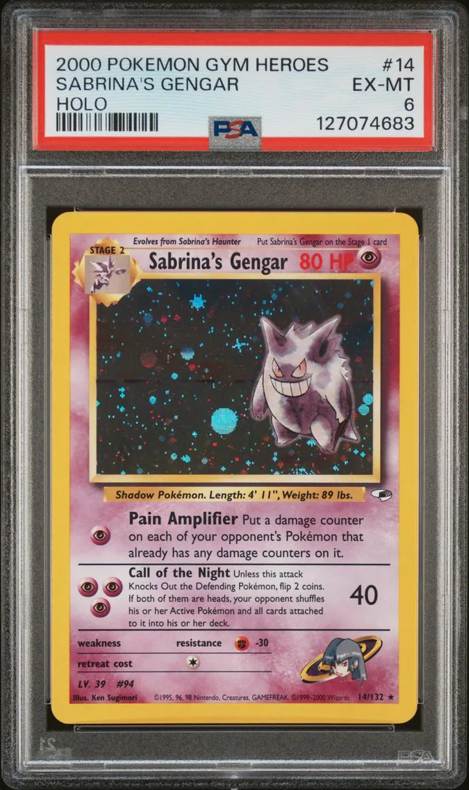 2000 #14 Sabrina's Gengar PSA 6 Gym Heroes Pokemon