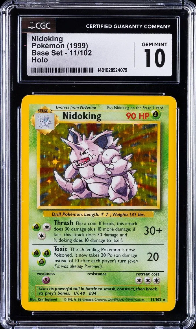 1999 #11 Nidoking-Holo CGC 10 Game Pokemon