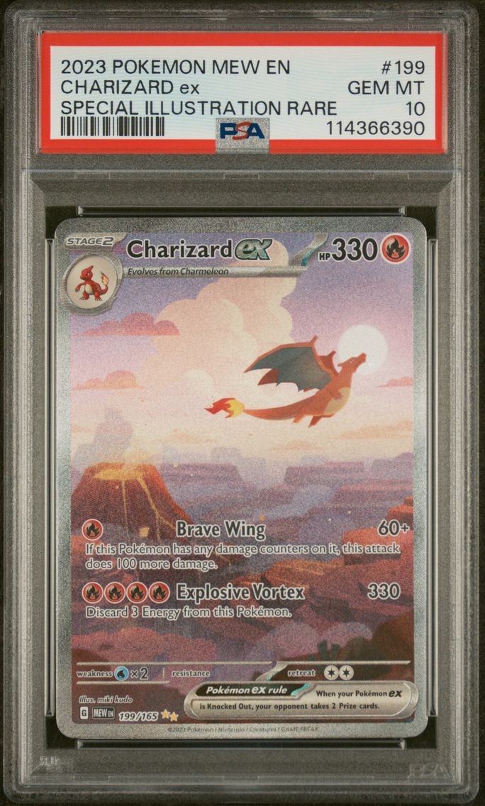2023 #199 Charizard EX PSA 10 Mew EN-151