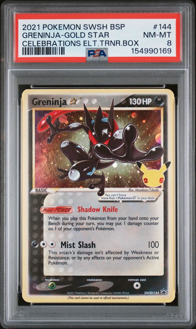 2021 #144 Greninja-Gold Star PSA 8 Swsh Black Star Promo