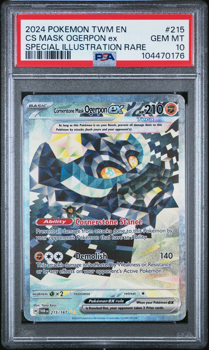 2024 #215 CORNERSTONE MASK OGERPON EX PSA 10 POKEMON TWM EN-TWILIGHT MASQUERADE | SPECIAL ILLUSTRATION RARE