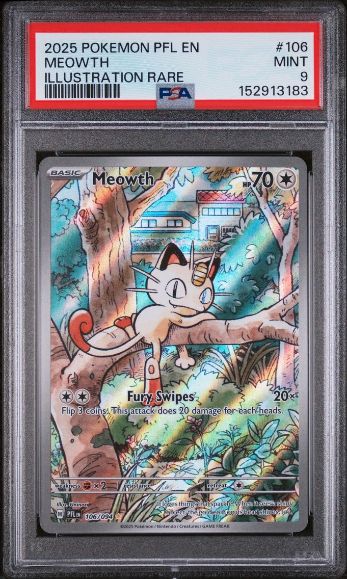 2025 #106 Meowth PSA 9 Pfl EN-Phantasmal Flames