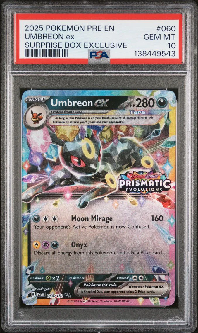2025 #60 Umbreon EX PSA 10 Surprise Box Exclusive Pokemon Pre EN-Prismatic Evolutions Pokemon
