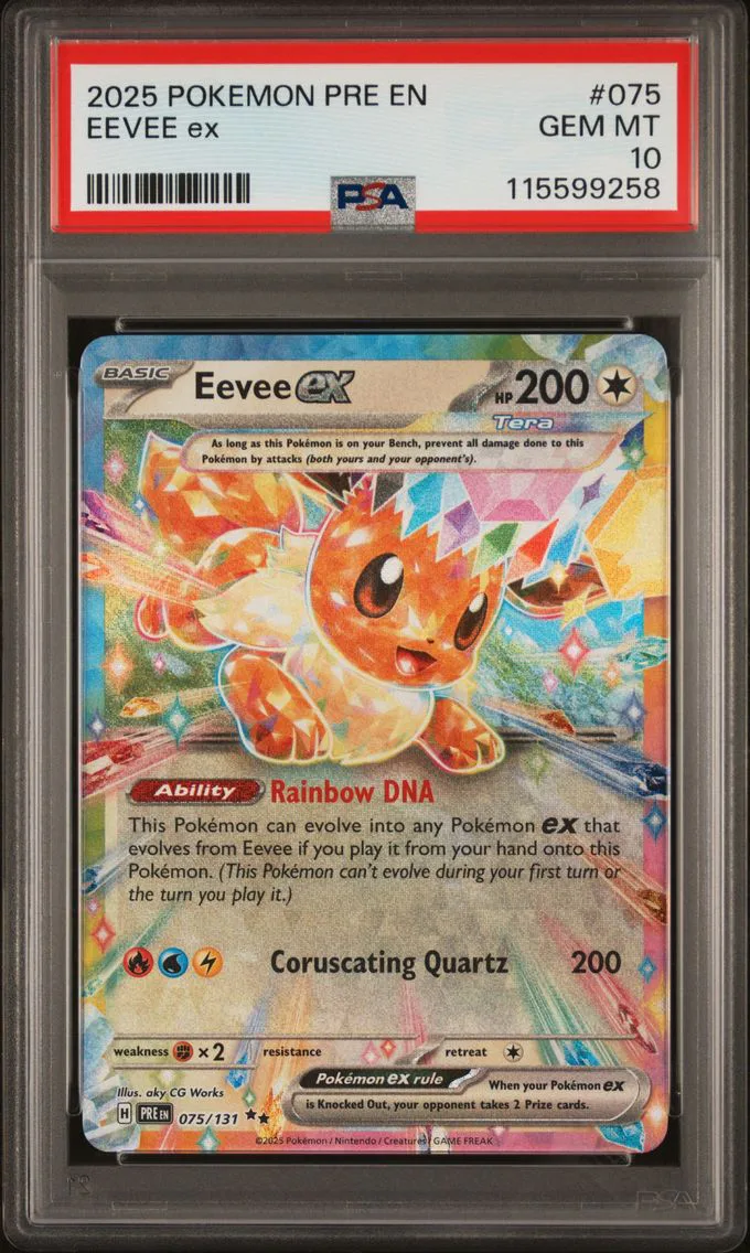 2025 #075 Eevee EX PSA 10 Pre EN-Prismatic Evolutions Pokemon