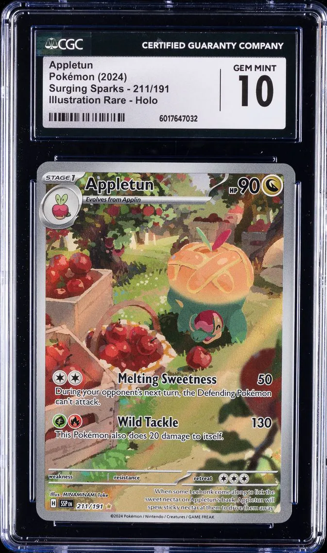 2024 #211 Appletun CGC 10 Gem Mint Pokemon | Surging Sparks, Illustration Rare