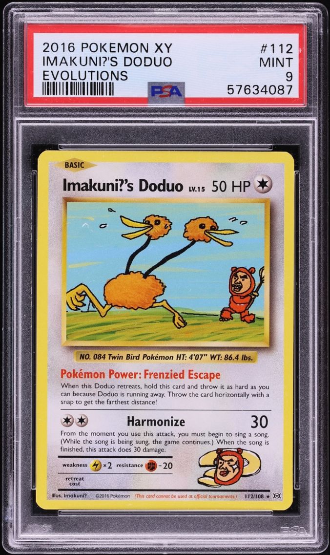 2016 #112 Imakuni?'s Doduo PSA 9 Pokemon XY Evolutions