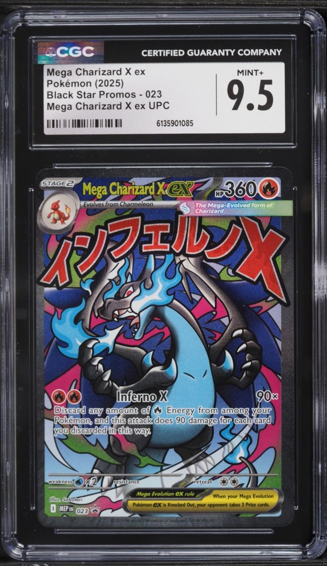 2025 Pokemon Mega Evolution Promo Ultra Premium Full Art Mega Charizard X ex #23 CGC 9.5 MINT+