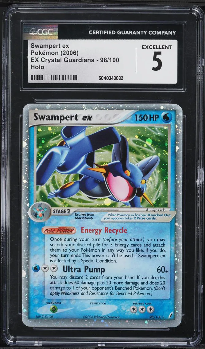 2006 #98 Swampert EX-Holo CGC 5 EX Crystal Guardians Pokemon