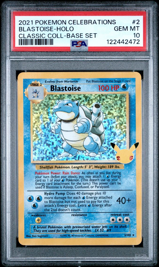 2021 #2 Blastoise-Holo PSA 10 Celebrations Classic Collection