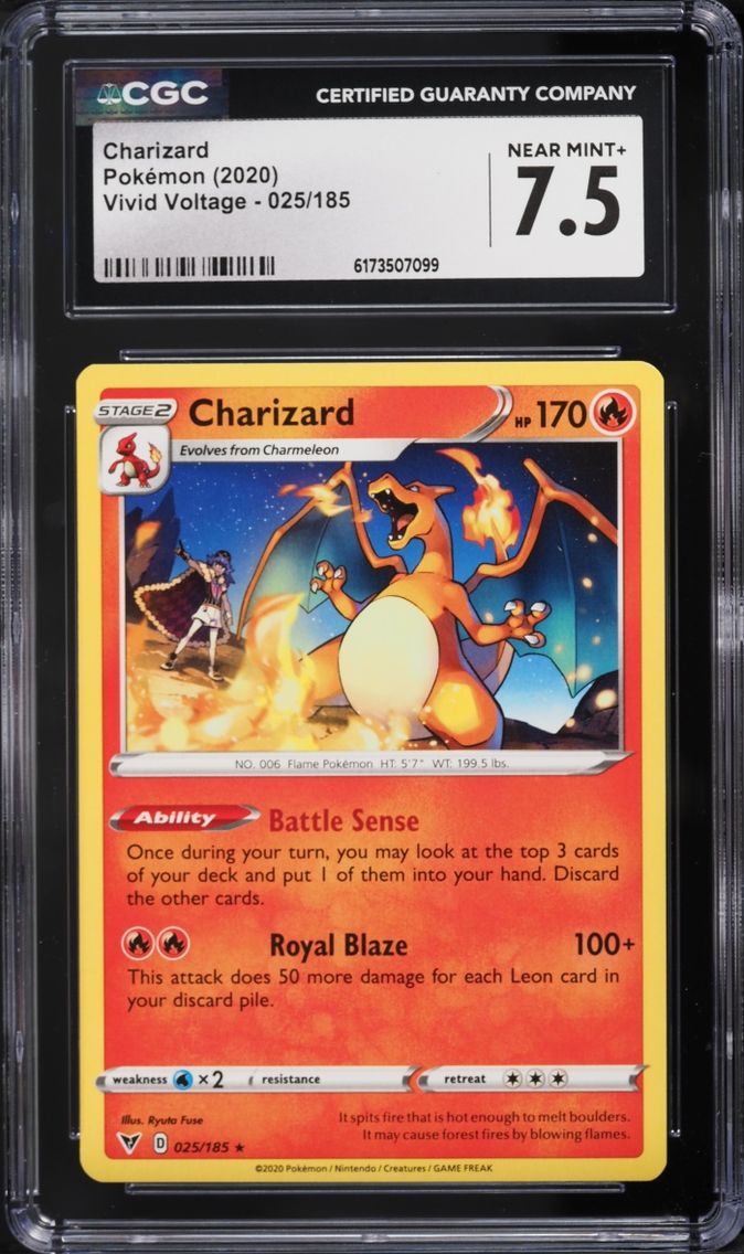 2020 Pokemon Sword & Shield Vivid Voltage Charizard #25 CGC 7.5 NRMT+