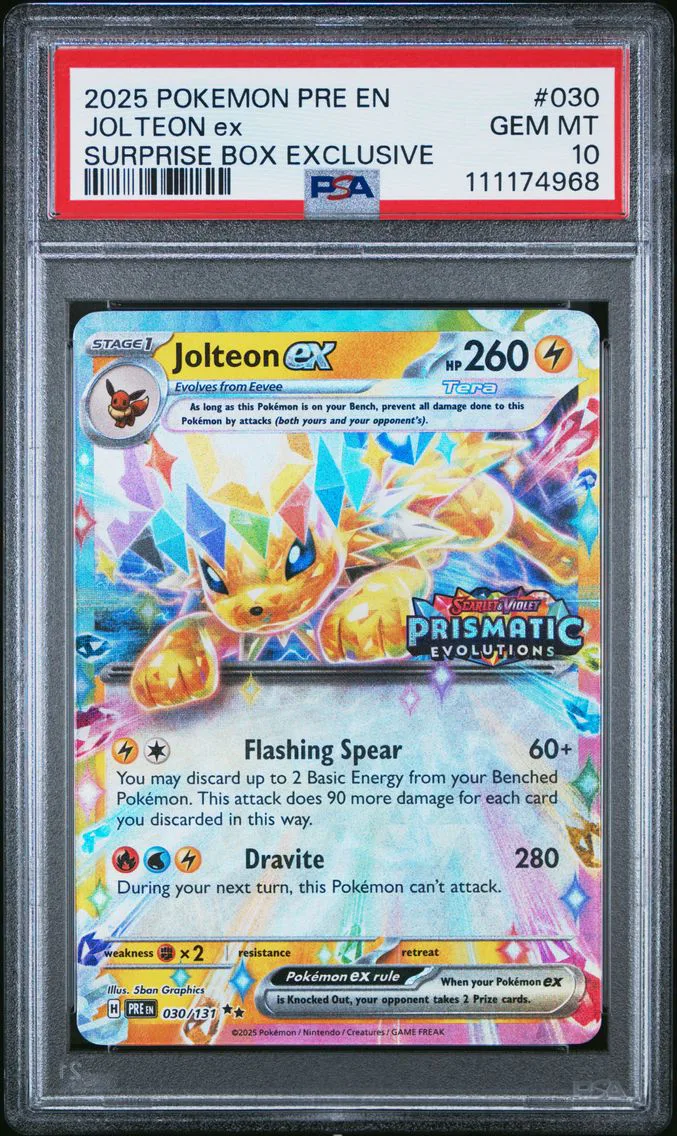 2025 #030 Jolteon EX PSA 10 Pre EN-Prismatic Evolutions Pokemon
