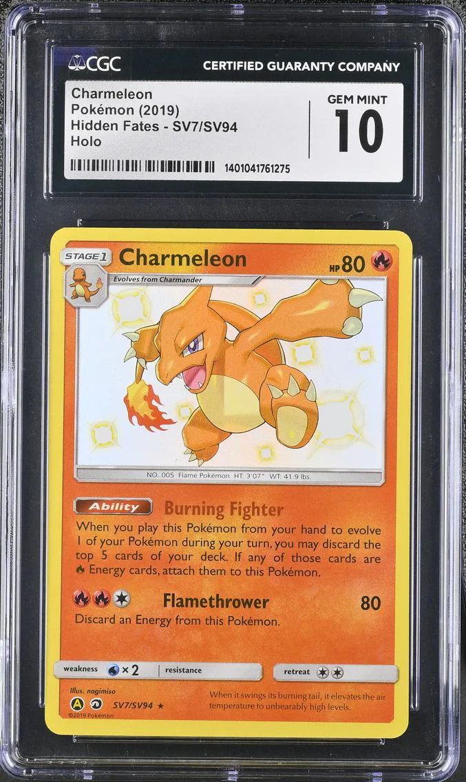2019 #SV7/SV94 Charmeleon CGC 10 Hidden Fates - English