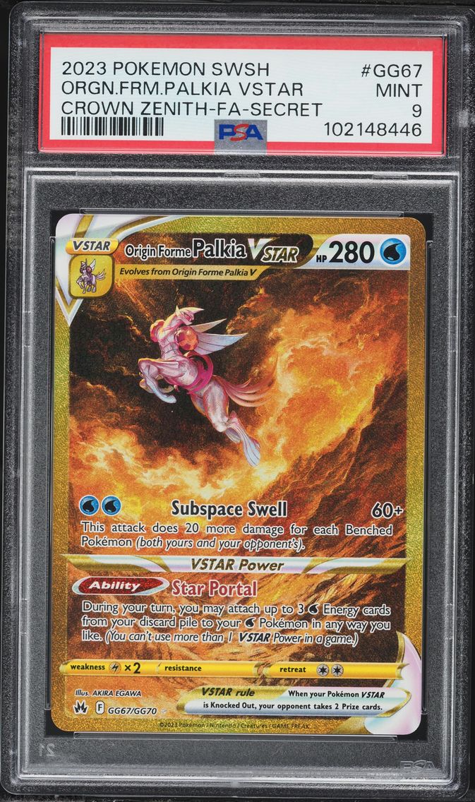 2023 #GG67 Full Art/Origin Forme Palkia Vstar PSA 9 Sword and Shield Crown Zenith Pokemon