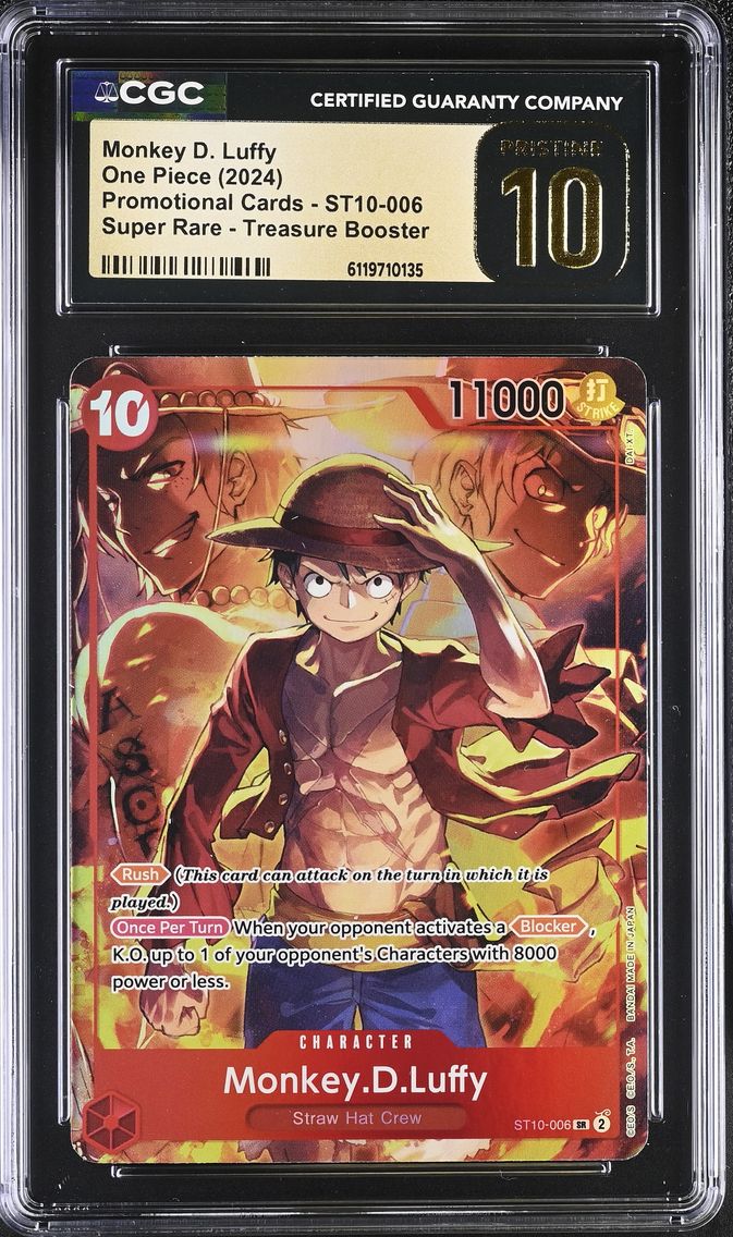 2024 #ST10-006 Promotional Cards - English Monkey D. Luffy SR Treasure Booster CGC 10 Pristine One Piece