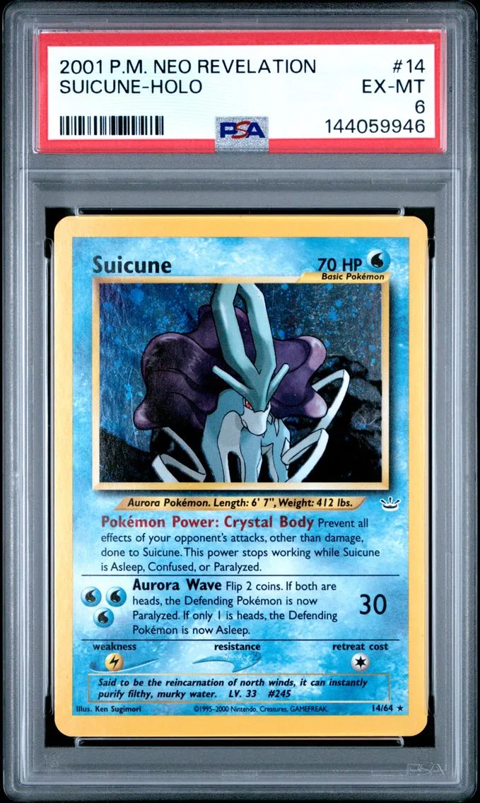 2001 #14 Suicune-Holo PSA 6 Neo Revelation
