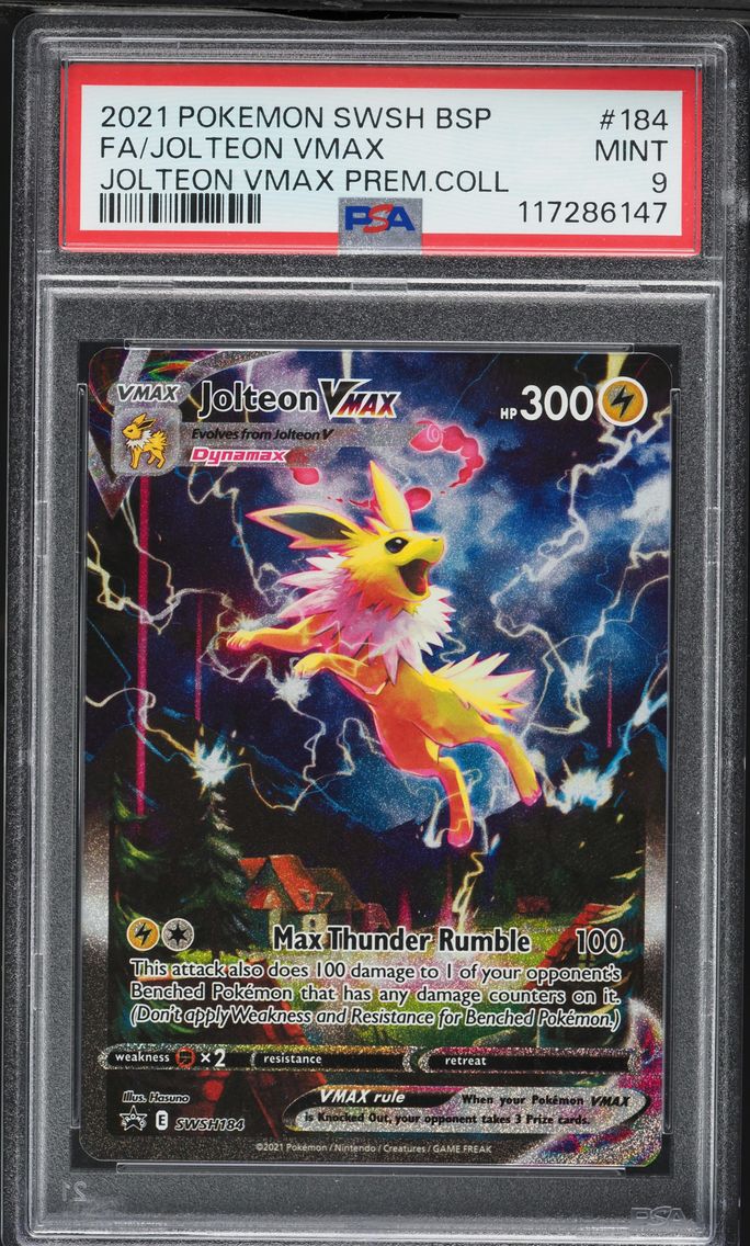 2021 #184 Full Art/Jolteon Vmax PSA 9 Swsh Black Star Promo Pokemon