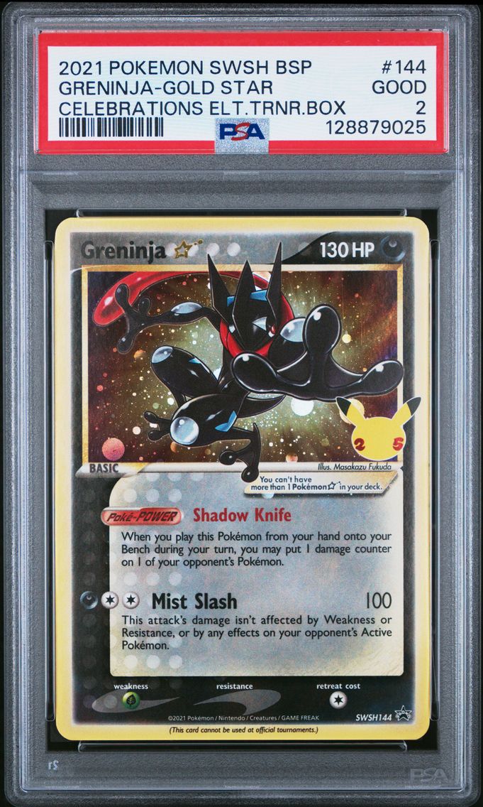 2021 #144 Greninja-Gold Star PSA 2 Swsh Black Star Promo Pokemon