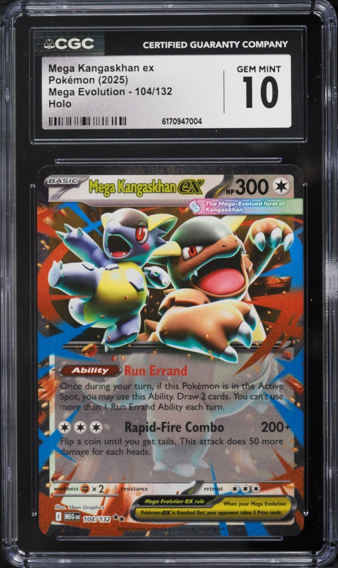2025 Pokemon Mega Evolution Holo Mega Kangaskhan ex #104 CGC 10 GEM MINT