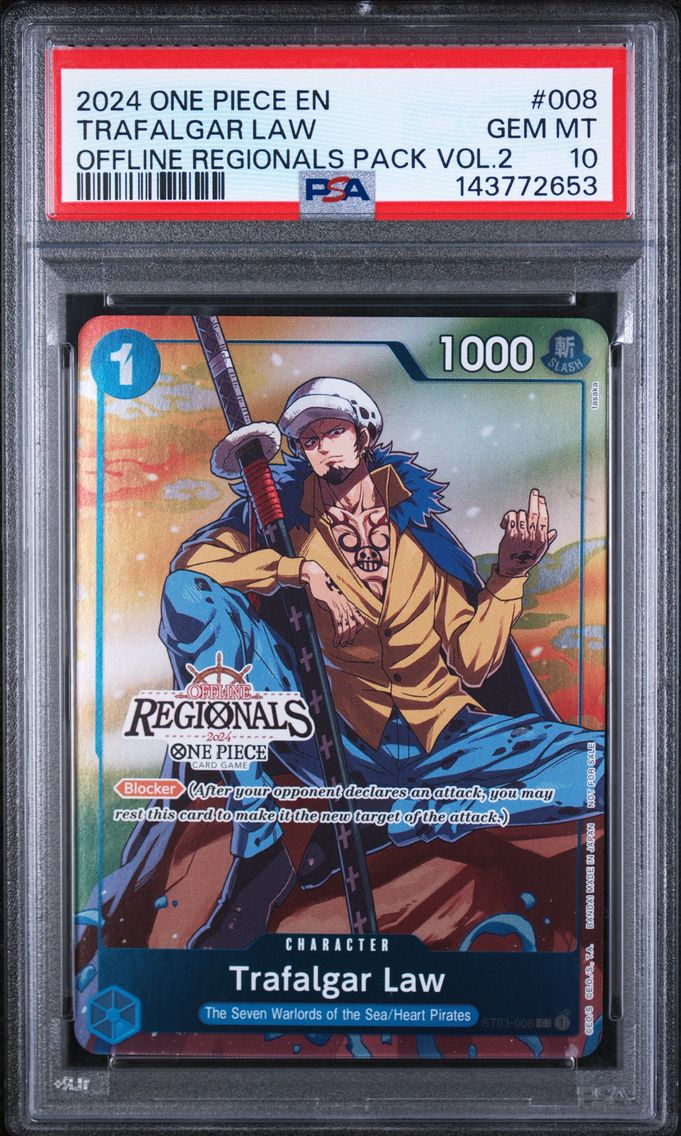 2024 #008 Trafalgar Law PSA 10 One Piece Offline Regionals Pack 2024 Vol.2