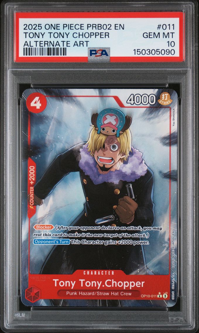 2025 #011 Tony Tony Chopper PSA 10 One Piece PRB02-Premium Booster -One Piece Card the Best- Vol.2