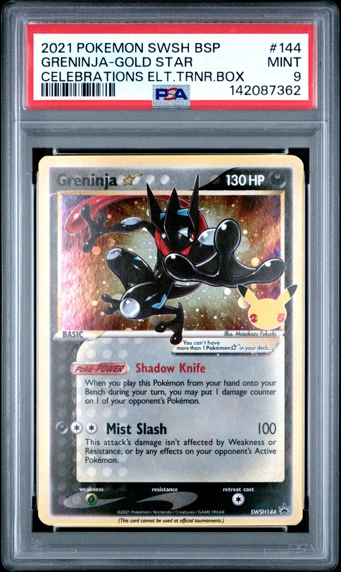 2021 #144 Greninja-Gold Star PSA 9 Swsh Black Star Promo Pokemon