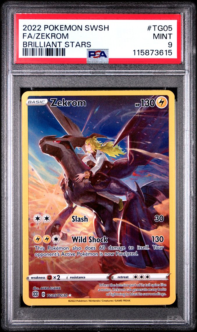 2022 #TG05 Full Art/Zekrom PSA 9 Sword & Shield Brilliant Stars Pokemon