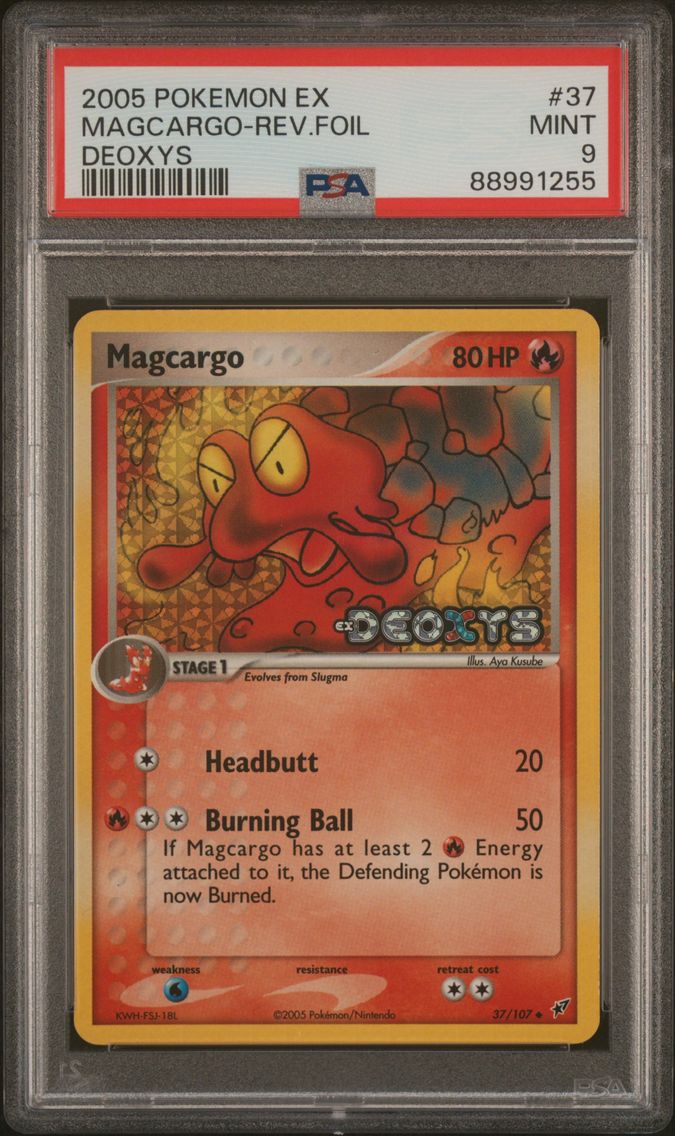 2005 #37 Magcargo-Reverse Foil PSA 9 EX Deoxys Pokemon