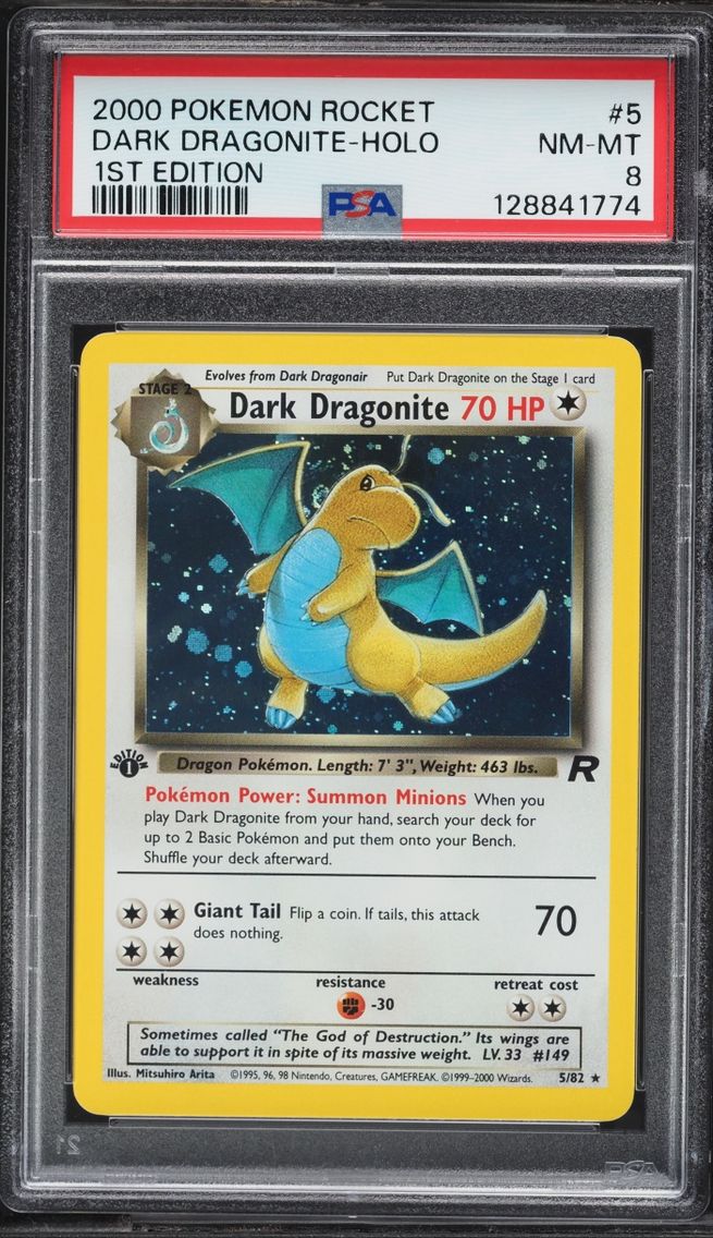 2000 #5 Team Rocket 1st Edition Holo Dark Dragonite NM-MT PSA 8 Pokemon