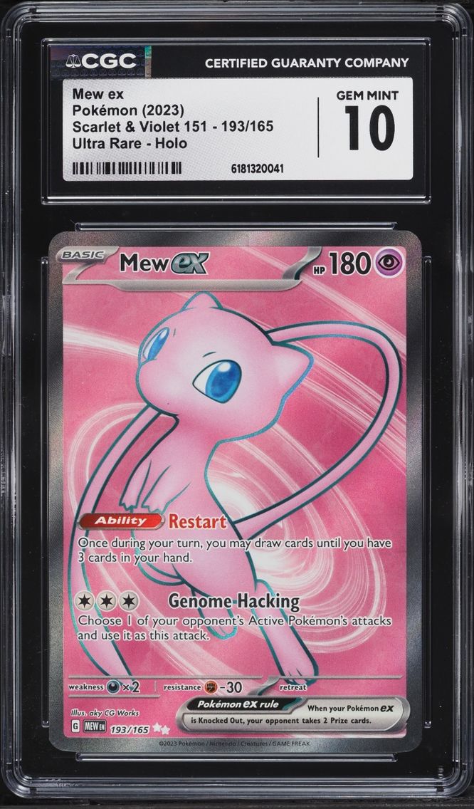 2023 Pokemon Scarlet & Violet 151 Full Art Mew Ex #193 CGC 10 GEM MINT