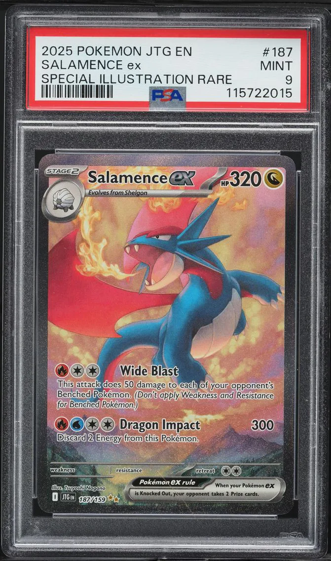 2025 #187 Salamence EX PSA 9 Jtg EN-Journey Together Pokemon