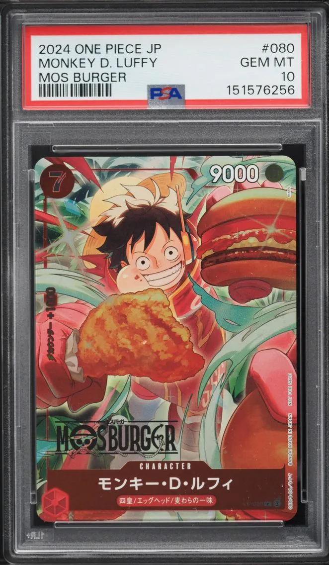 2024 #P-080 Monkey D. Luffy PSA 10 One Piece Japanese Promo Mos Burger