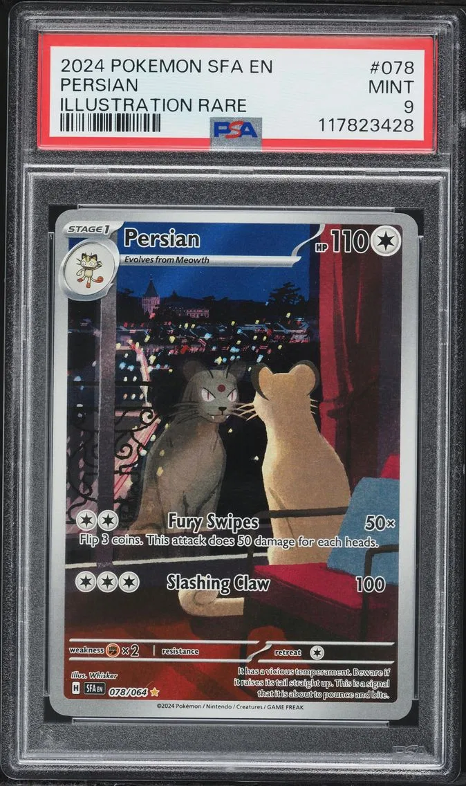 2024 #078 Persian PSA 9 Sfa EN-Shrouded Fable Pokemon