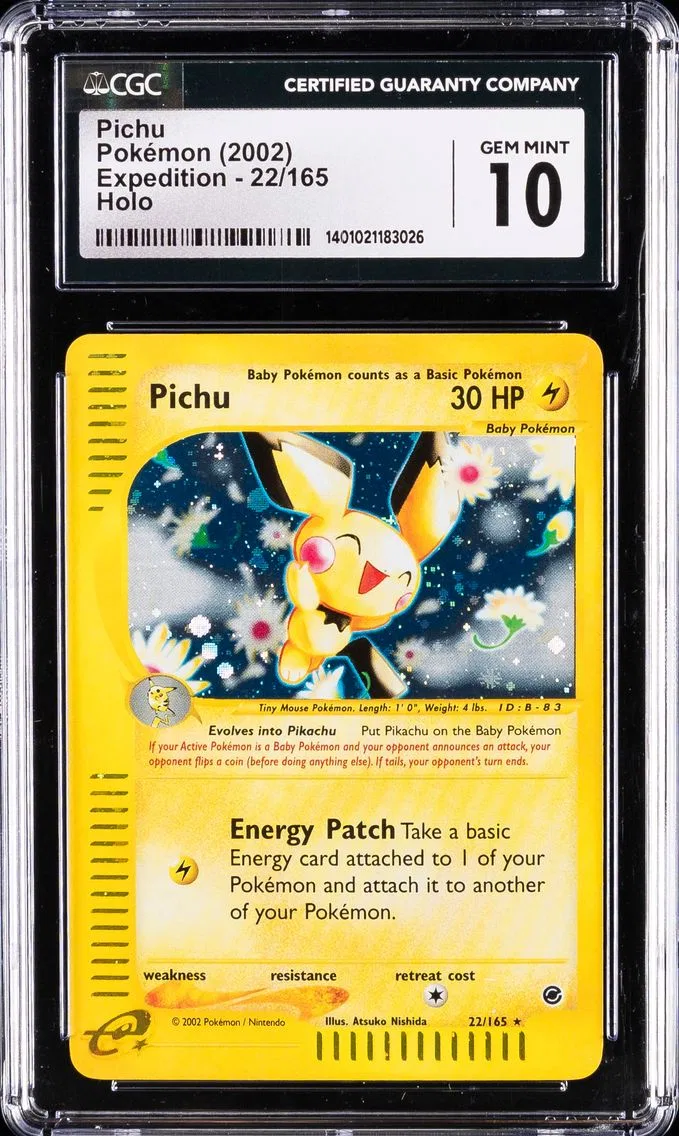 2002 #22 Pichu-Holo CGC 10 Expedition Pokemon