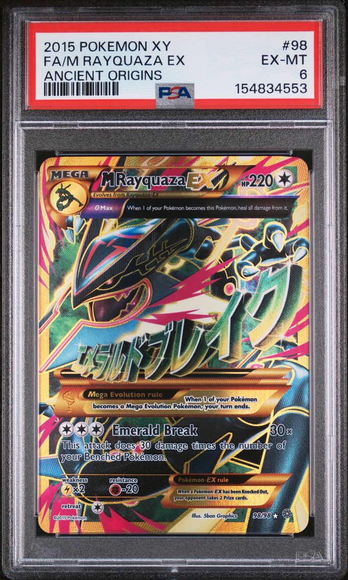 2015 #98 Full Art/M Rayquaza EX PSA 6 XY Ancient Origins