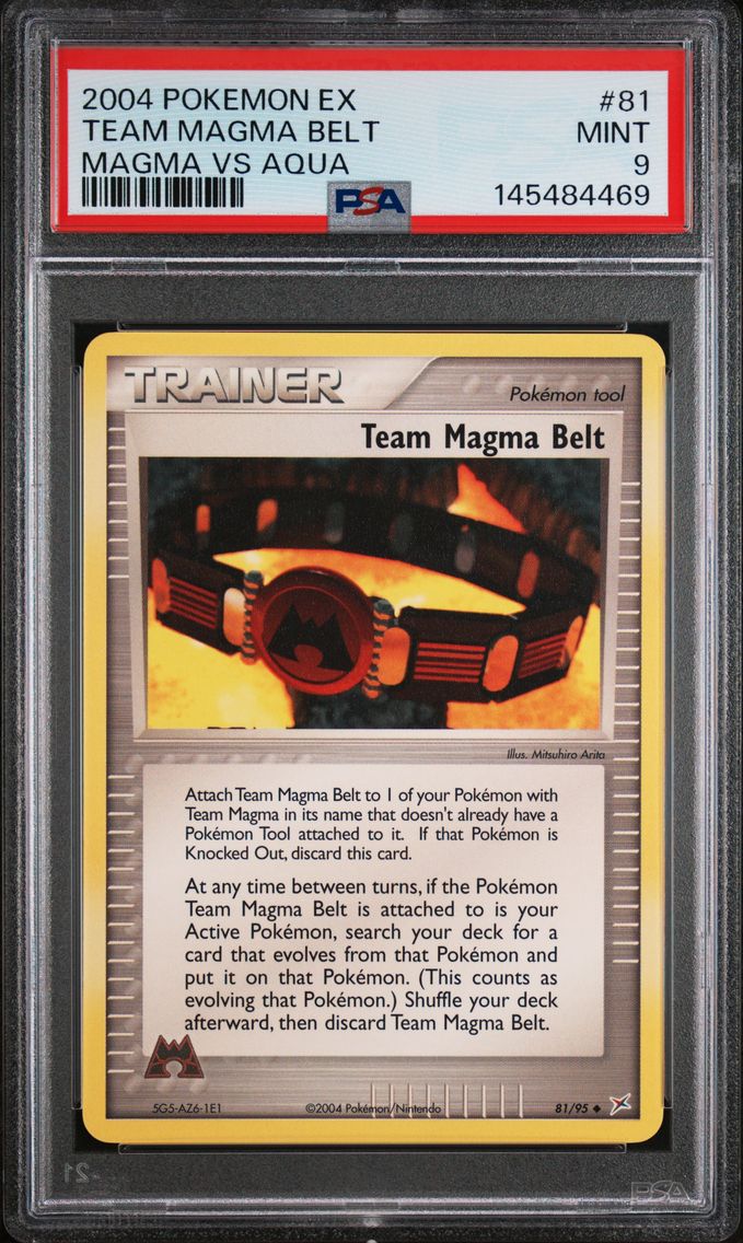 2004 #81 Team Magma Belt PSA 9 EX Team Magma VS Team Aqua