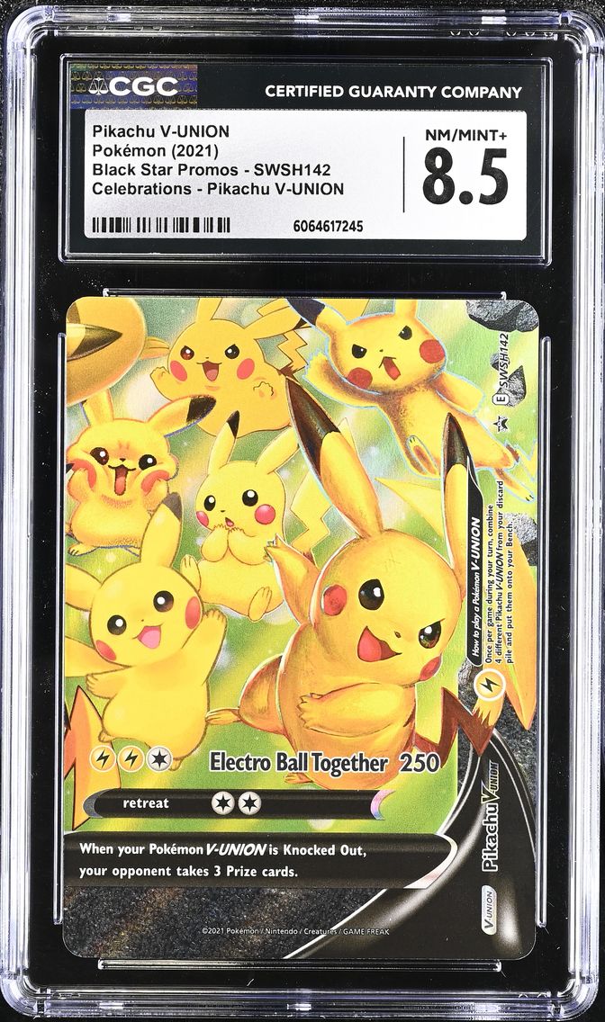 2021 #SWSH142 Pikachu V-UNION CGC 8.5 Black Star Promos - Sword & Shield - English