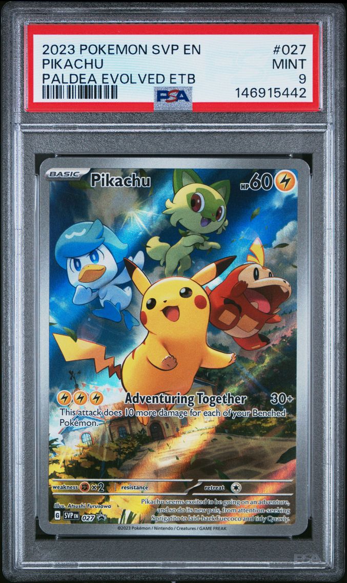 2023 #027 Pikachu PSA 9 Svp EN-SV Black Star Promo Pokemon