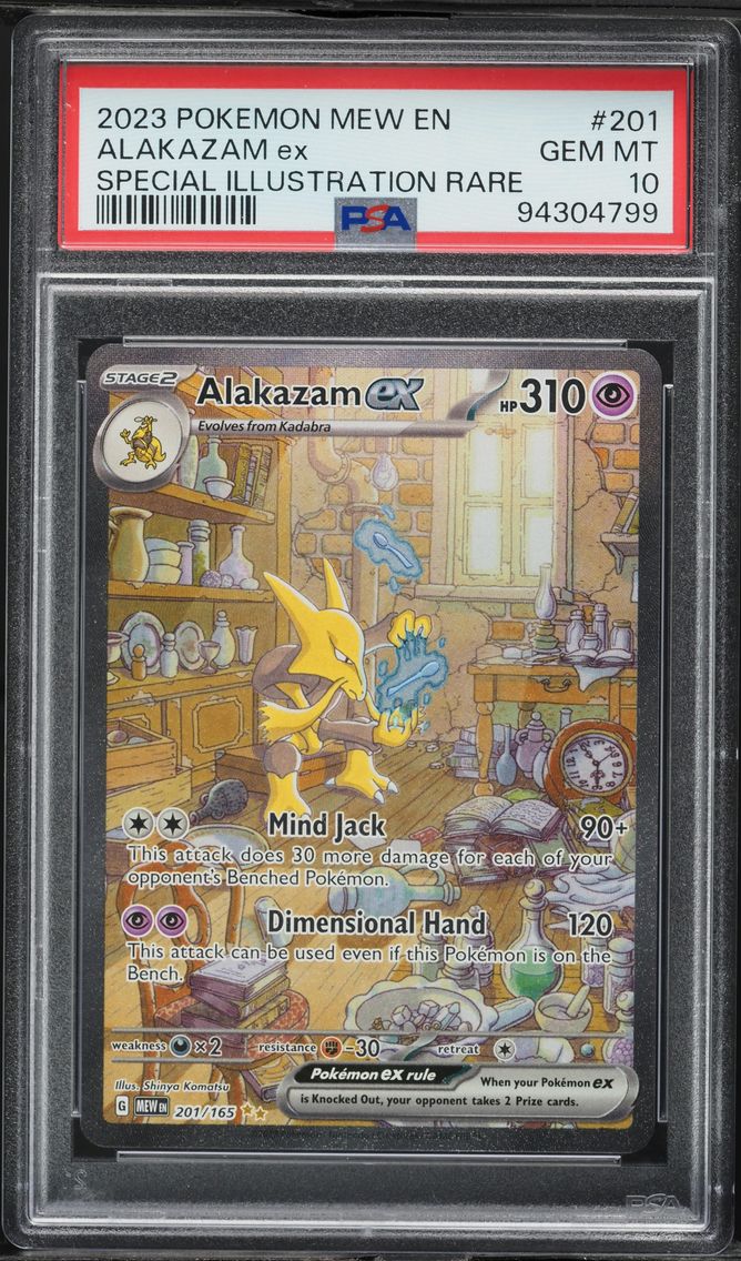2023 #201 Alakazam EX PSA 10 Mew EN-151 Pokemon