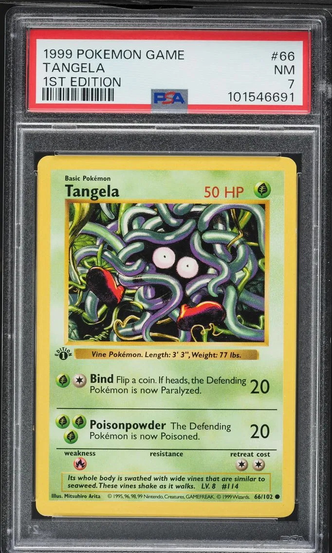 1999 #66 Tangela 1st Edition PSA 7 Game Pokemon