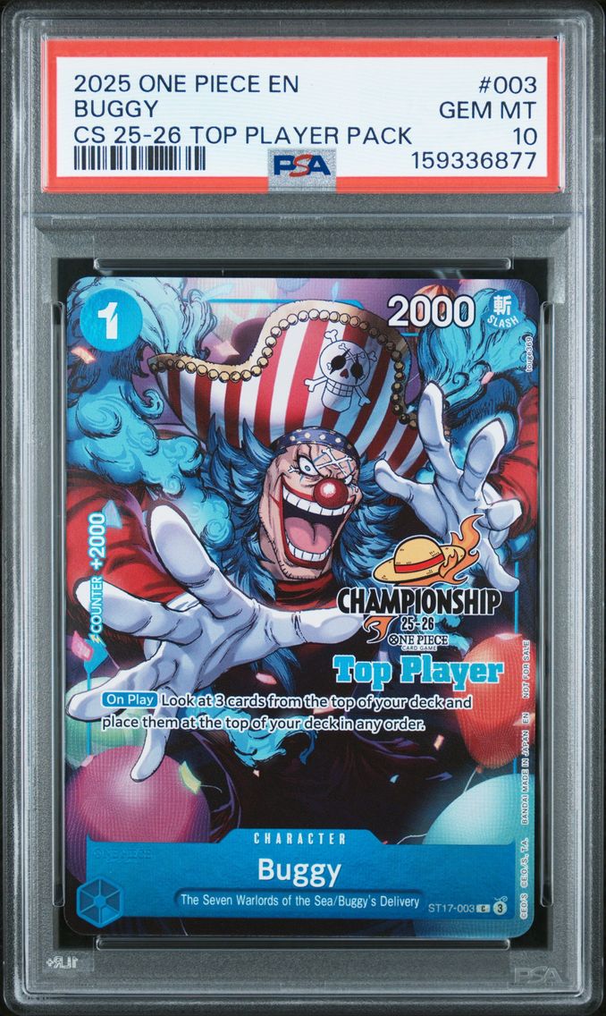 2025 #003 Buggy PSA 10 One Piece Championship 25-26 Top Player Pack