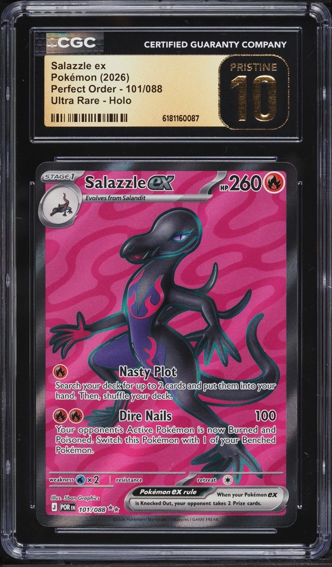 2026 Pokemon Mega Evolution Perfect Order Full Art Salazzle Ex #101 CGC 10 PRISTINE