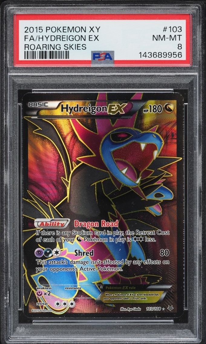 2015 Pokemon XY Roaring Skies Full Art Hydreigon EX #103 PSA 8 NM-MT