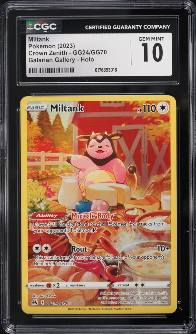 2023 Pokemon Sword & Shield Crown Zenith Galarian Gallery Full Art Miltank #GG24 CGC 10 GEM