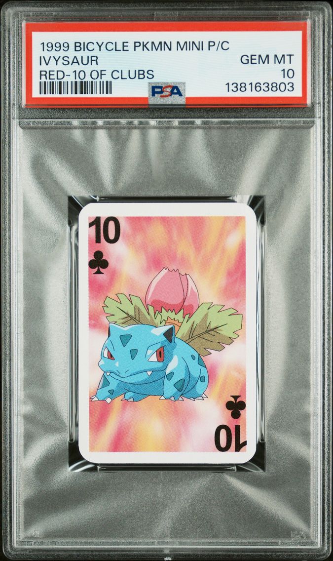 1999 Ivysaur PSA 10 Bicycle Pokemon Mini Playing Cards Red Deck Pokemon