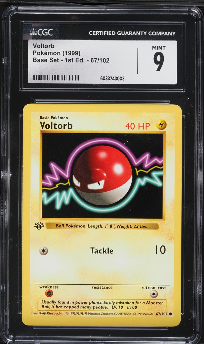1999 #67 Voltorb 1st Edition CGC 9 Game Pokemon