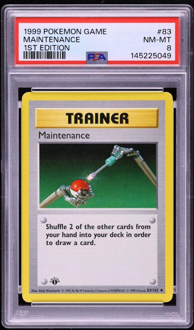 1999 Pokemon Base Set Shadowless 1st Edition Maintenance #83 PSA 8 NM-MT