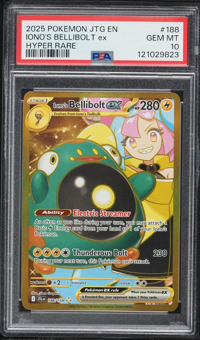 2025 #188 Iono's Bellibolt EX PSA 10 Jtg EN-Journey Together Pokemon